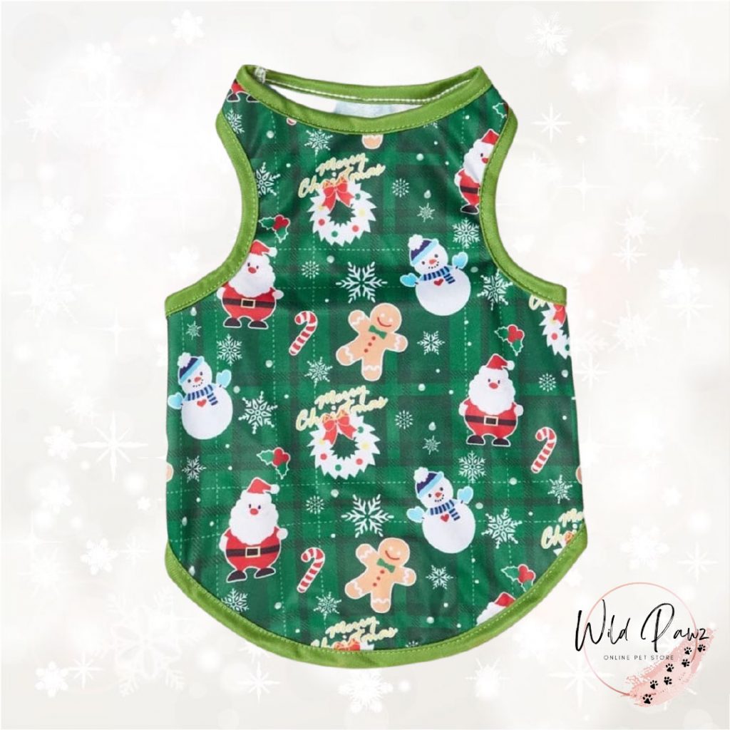 Green Sleeveless Santa Jacket - Wild Pawz