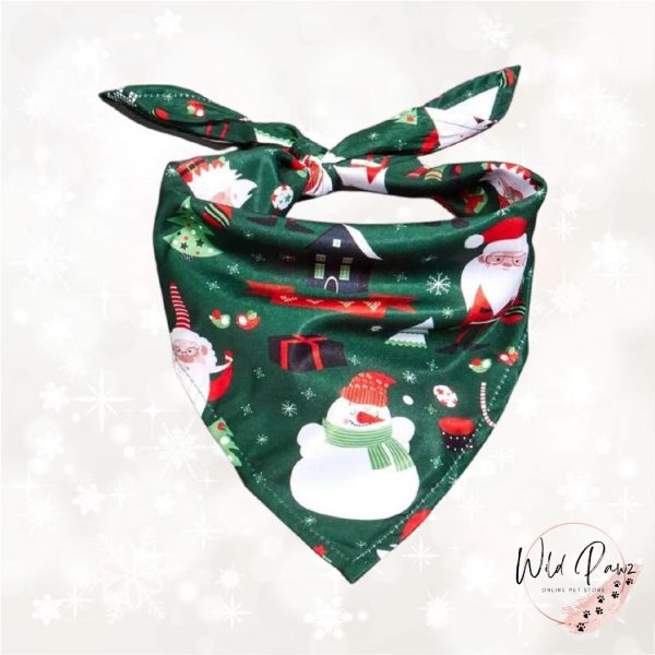 Wild-Pawz-Pet-Store-Product-image_Green_snowman_Santa_Bandana